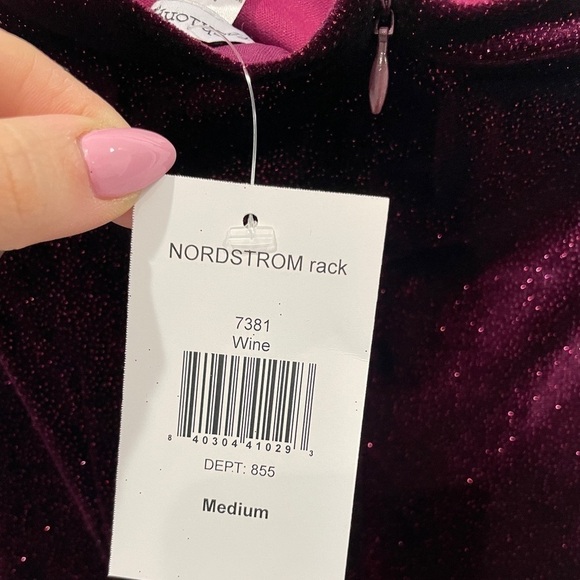 Soft velvet brings textural style to this cold-shoulder dress accented with a sp - Picture 10 of 10